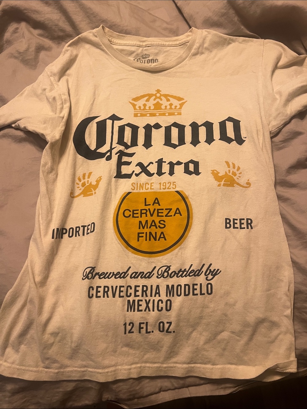 Corona White Short Sleeve Tee size M